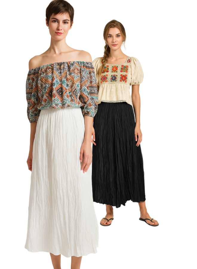 Terra Crinkle Skirt in Two Colors