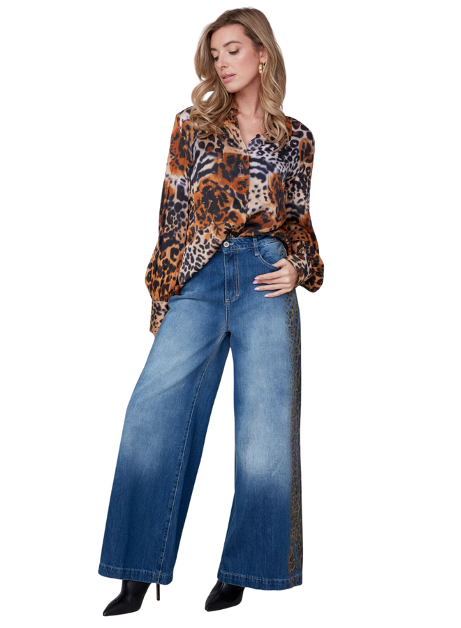 Renuar Animal Print Insert Jeans