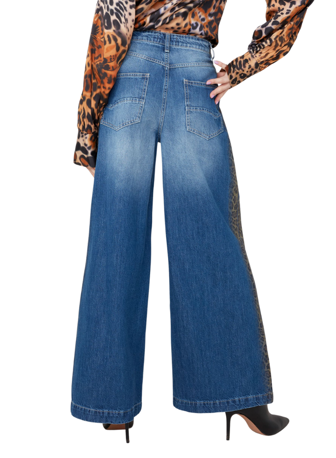 Renuar Animal Print Insert Jeans
