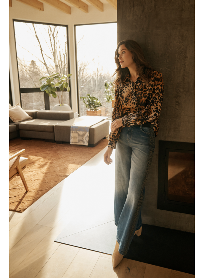 Renuar Animal Print Insert Jeans
