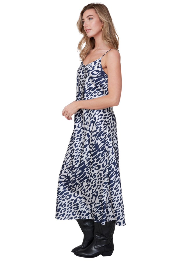 Renuar Cheetah Print Dress in Oyster Combo