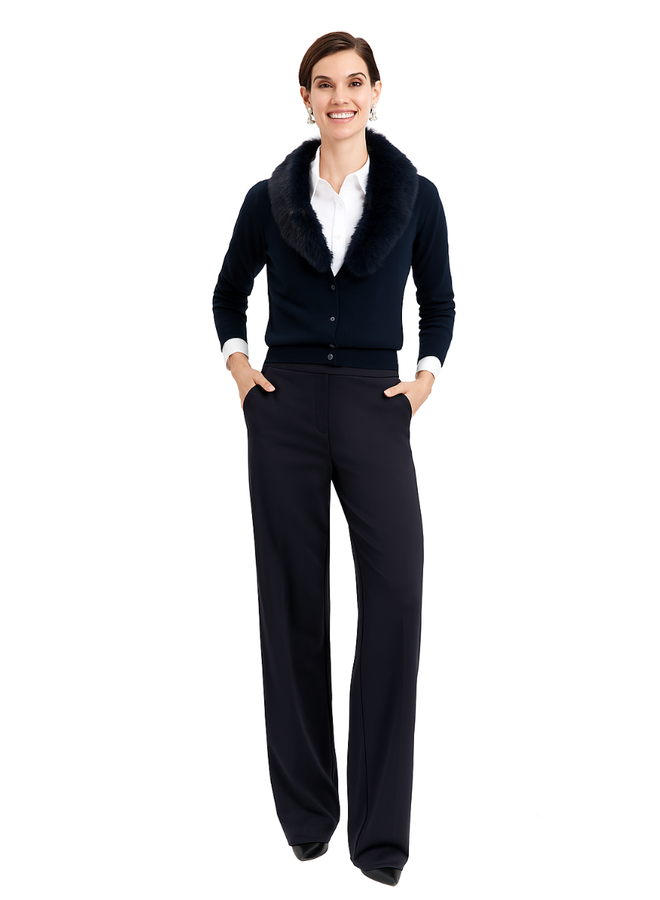 Renuar Wide Leg Comfort Chic Trouser