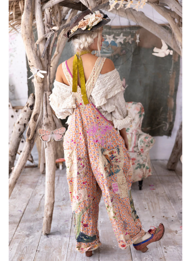 Magnolia Pearl Appliqué Love Overalls in Celine