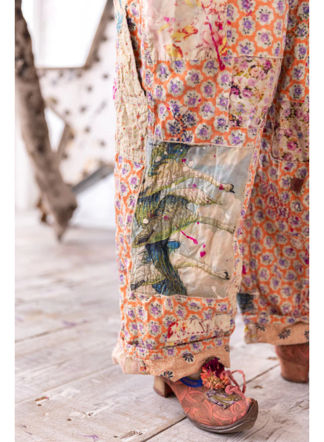 Magnolia Pearl Appliqué Love Overalls in Celine