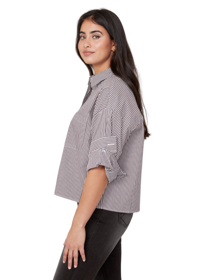 Renuar Classic Cotton Cuffed Stripe Shirt in Three Colors