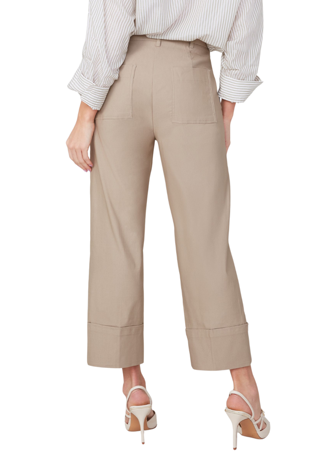 Renuar Lux Cuffed Crop Pant in Twig