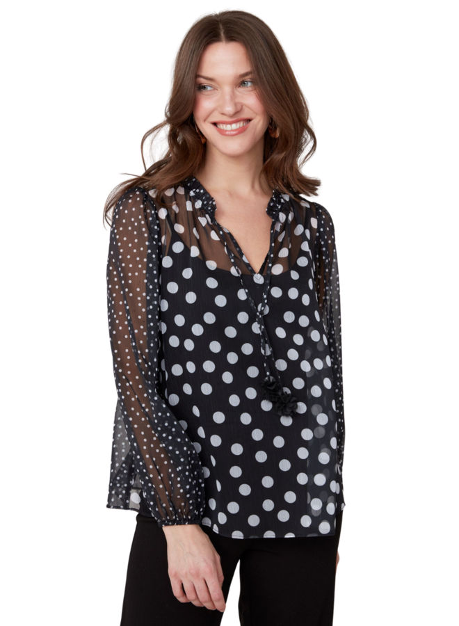 Renuar Polka Dot Blouse