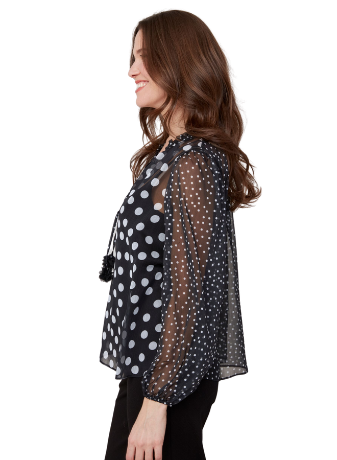 Renuar Polka Dot Blouse