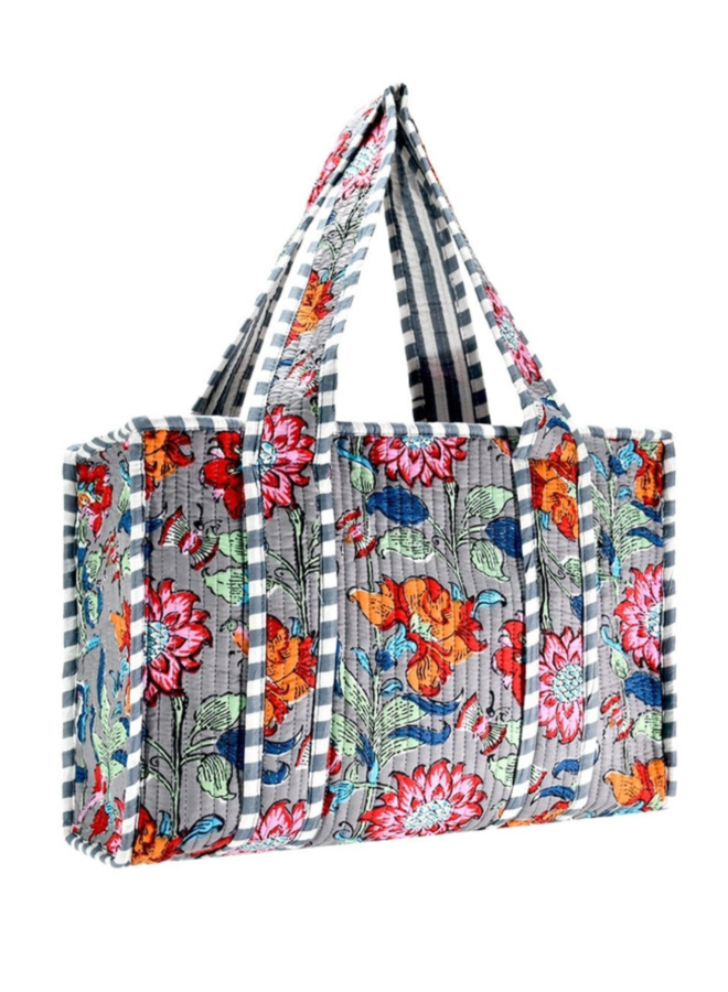 Small Grey Garden Tote Bag