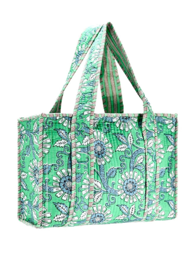 Small Green Flower Tote Bag