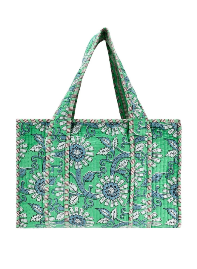 Small Green Flower Tote Bag