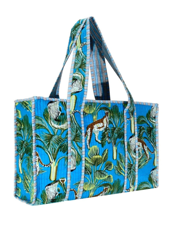 Small Jungle Tote Bag in Blue