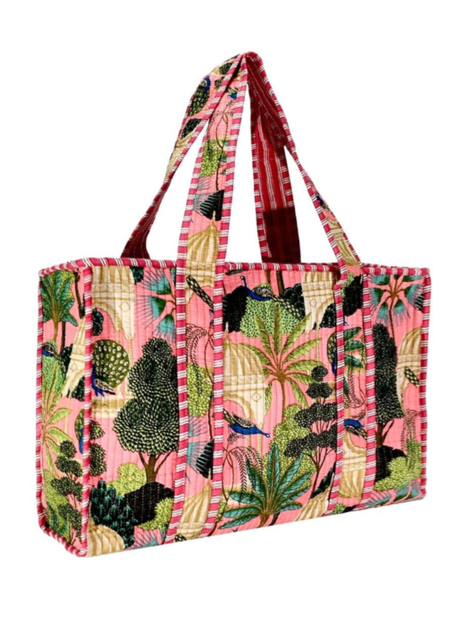 Small Peacock Palm Tote Bag