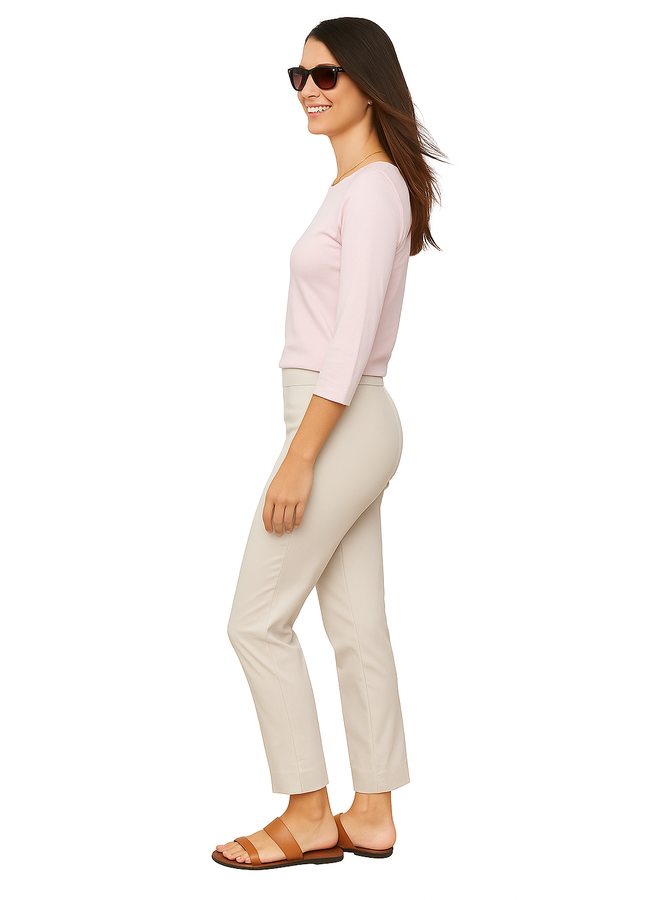 Renuar Cigarette Ankle Pant in Oyster