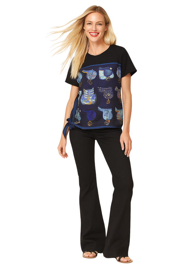 Fantasy Saddle Tee In Black
