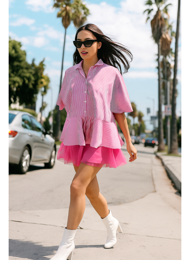 Paper Temples Stripe Flounce Top