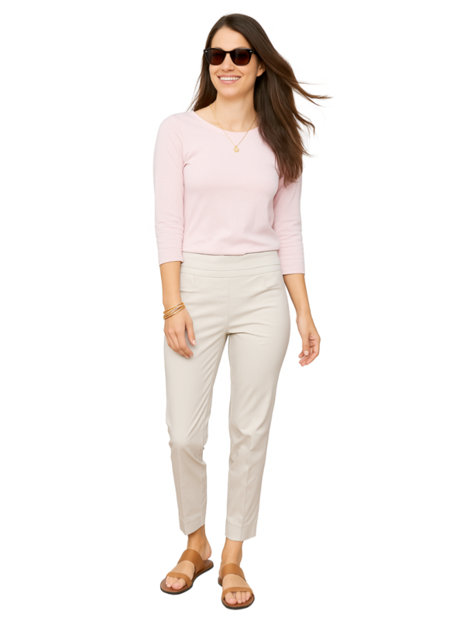 Renuar Ankle Cigarette Pant In Oyster