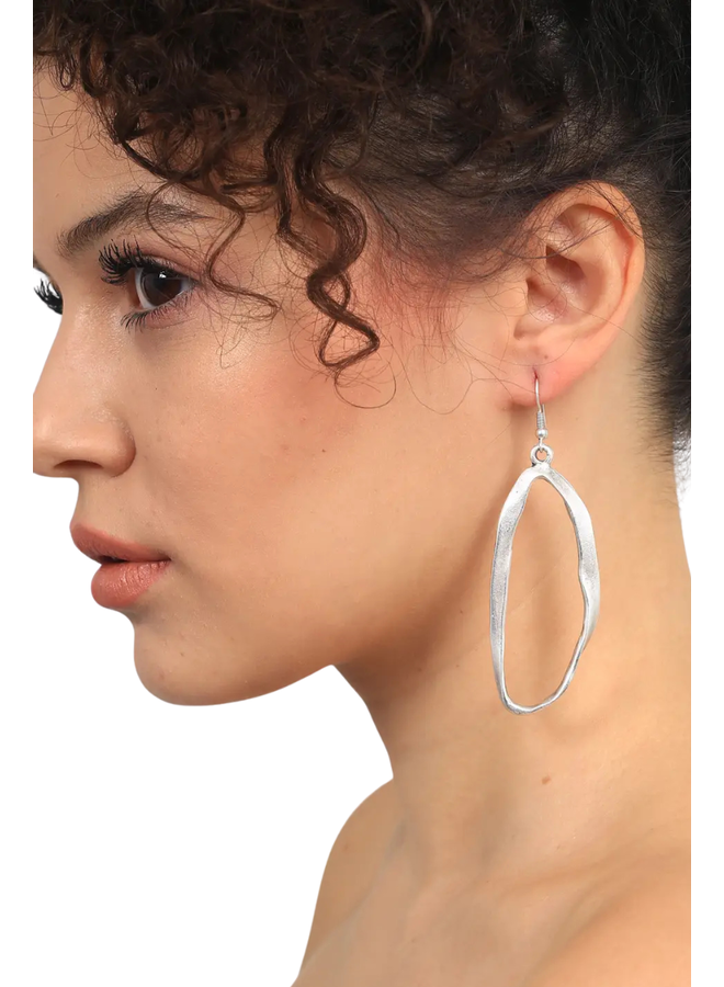 Antiqued Art Oval Earrings