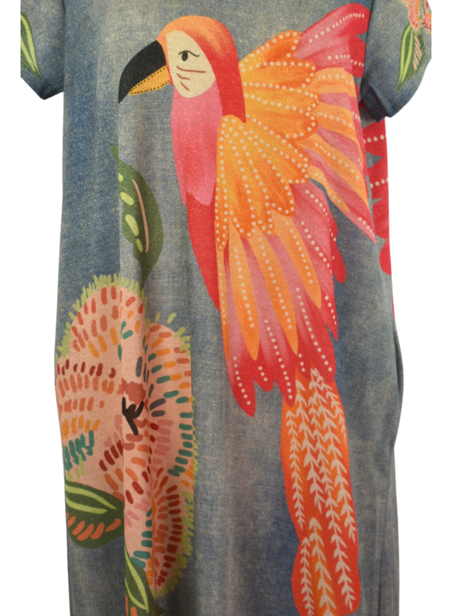 Tropical Parrot Maxi Dress
