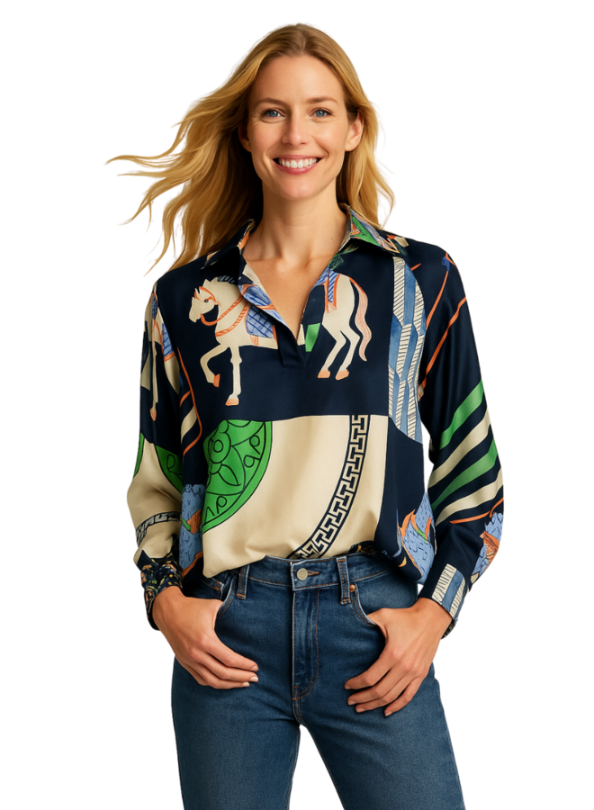 Acuarela When in Rome Top in Navy