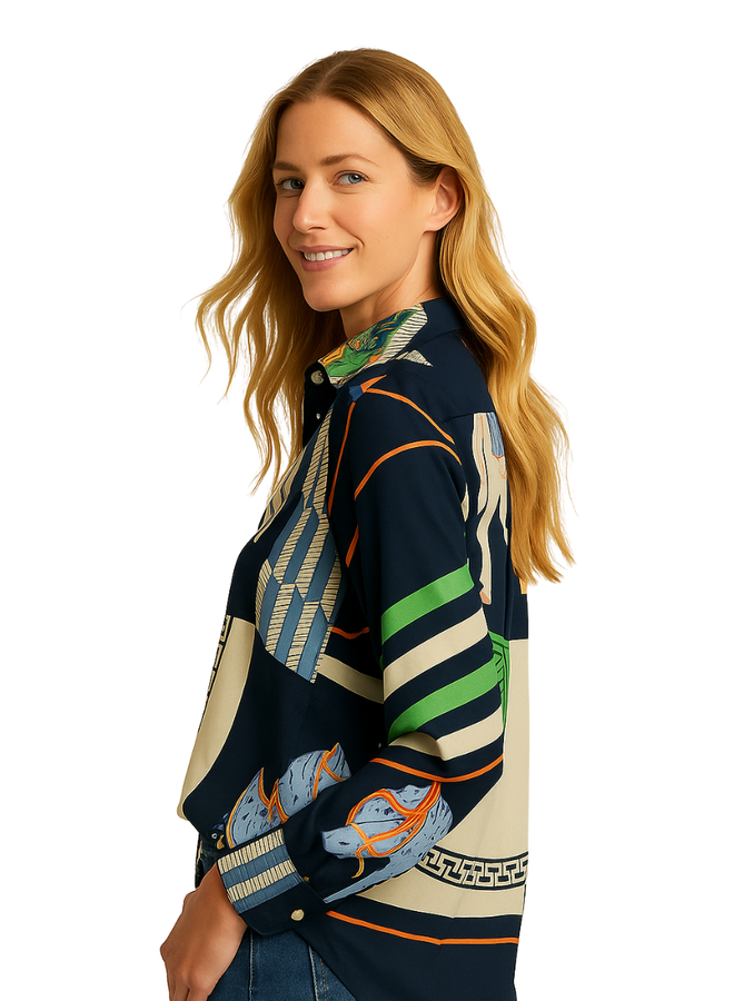 Acuarela When in Rome Top in Navy