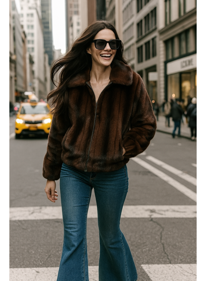 Renuar Faux Mink Fur Coat
