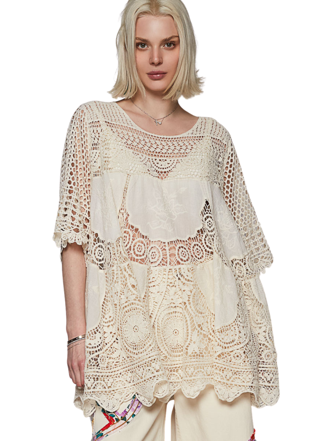 Tunic Crocheted Topper In Natural