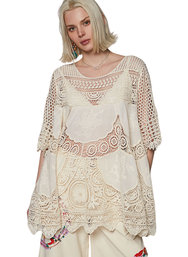 Tunic Crocheted Topper In Natural