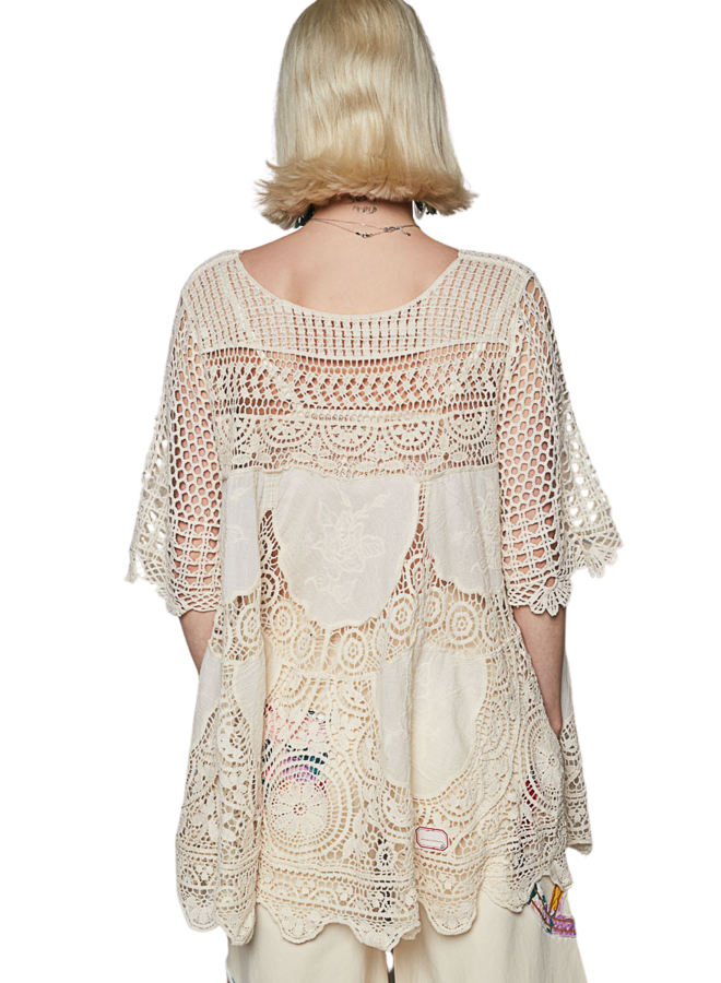 Tunic Crocheted Topper In Natural