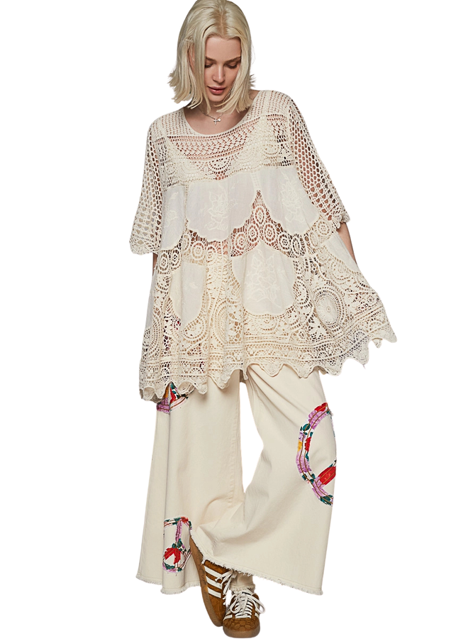 Tunic Crocheted Topper In Natural