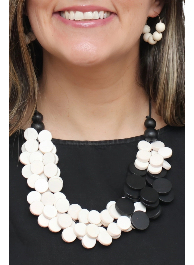 Black And White Solar Eclipse Necklace