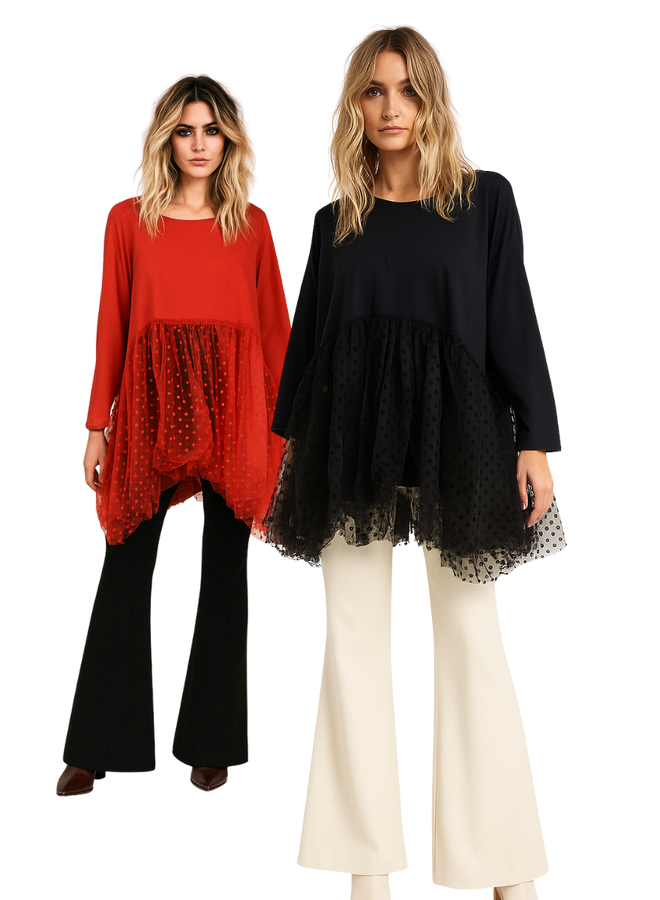 Cheyenne Tulle Dot Shirt