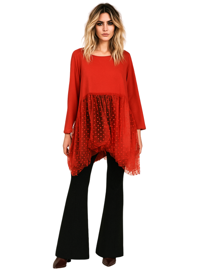 Cheyenne Tulle Dot Shirt