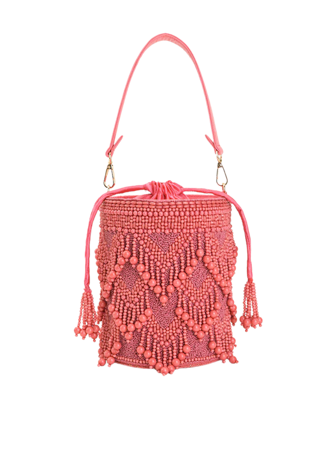 Rose Eden Beaded Bucket Bag