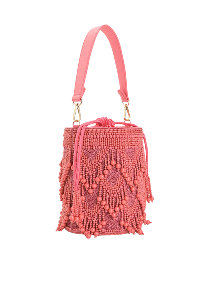 Rose Eden Beaded Bucket Bag
