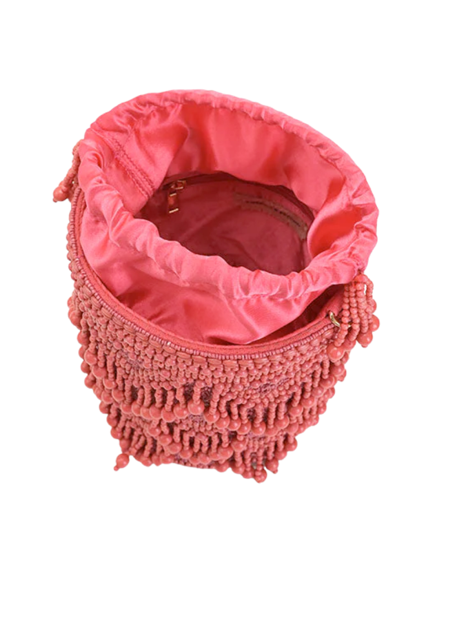 Rose Eden Beaded Bucket Bag