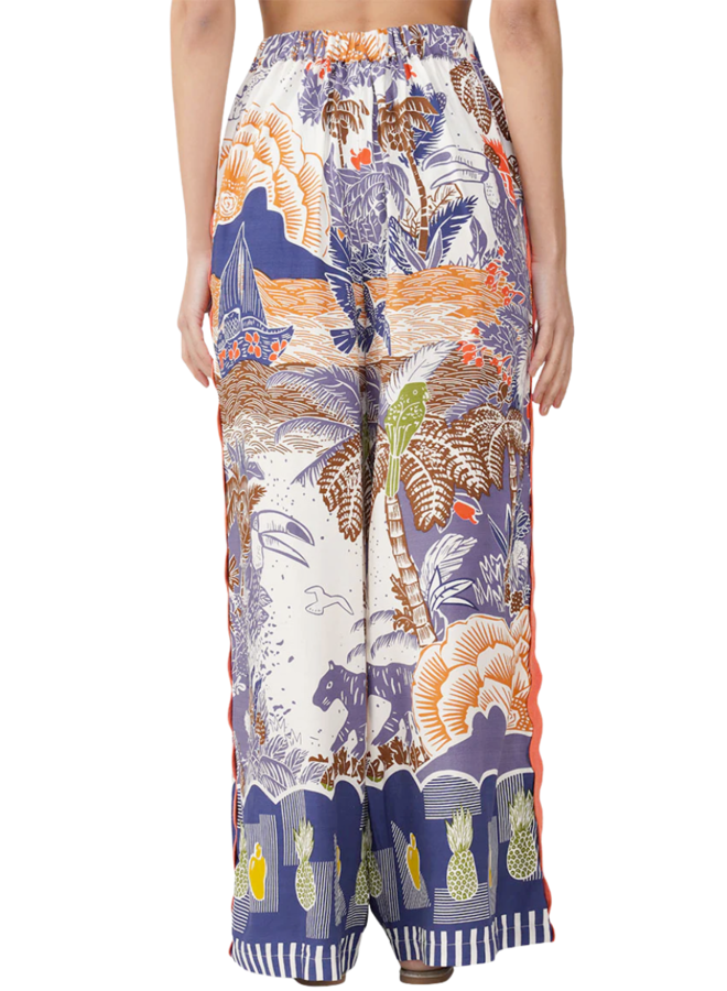 Taste Of Blue Tropics Flaired Pants