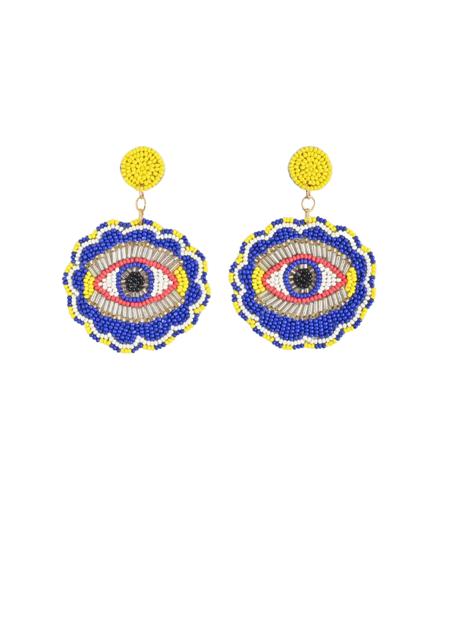 Beaded Evil Eye Earrings