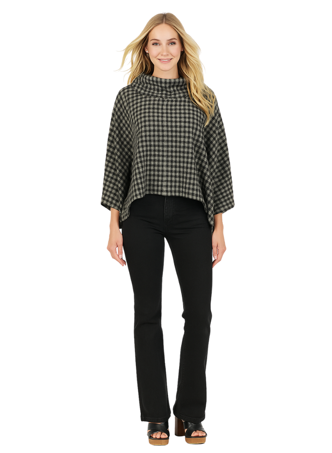 Cheyenne Gingham Cowl Neck Top