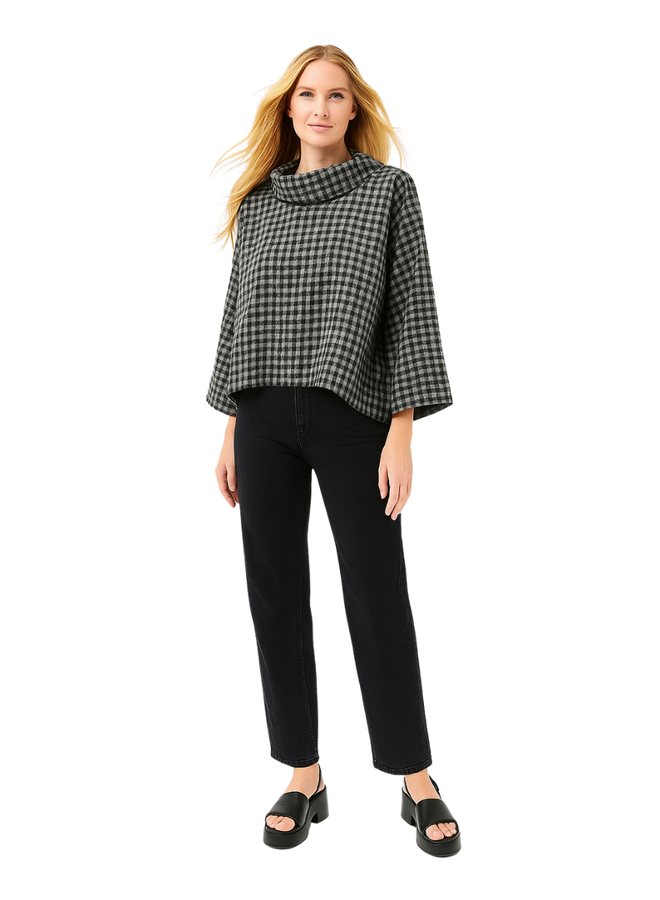 Cheyenne Gingham Cowl Neck Top