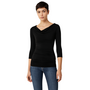 Petit Pois Shirred Cowl Neck Top in Black