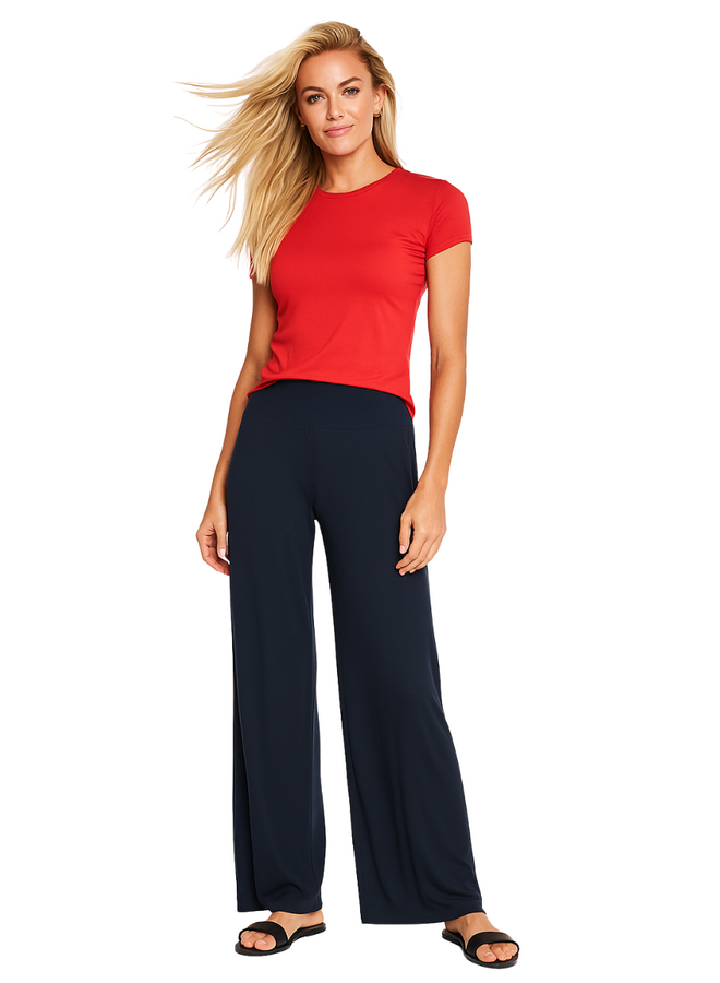 Petit Pois Lined Palazzo Pant in Midnight