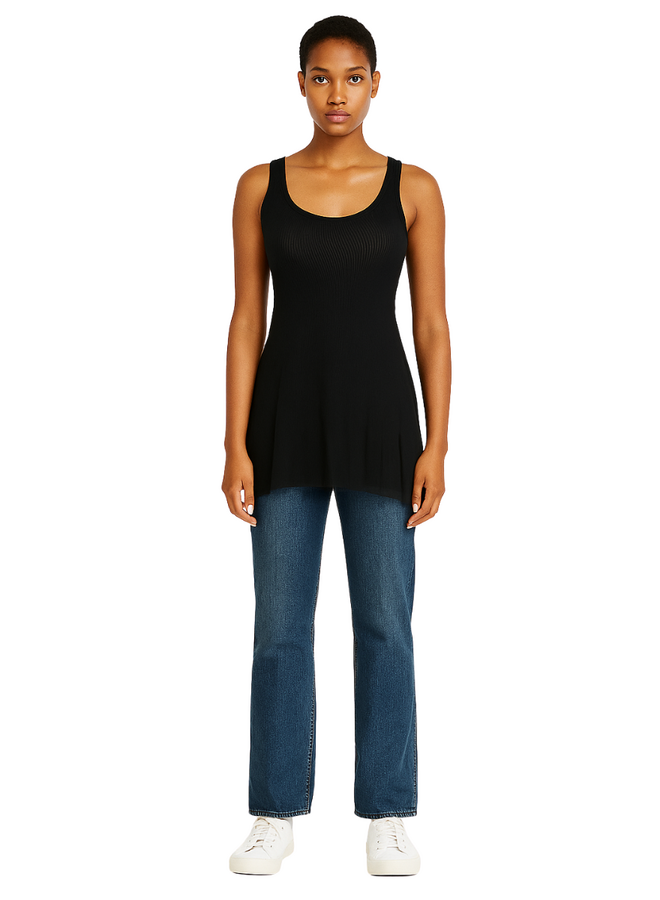 Petit Pois Swing Tank Top In Black