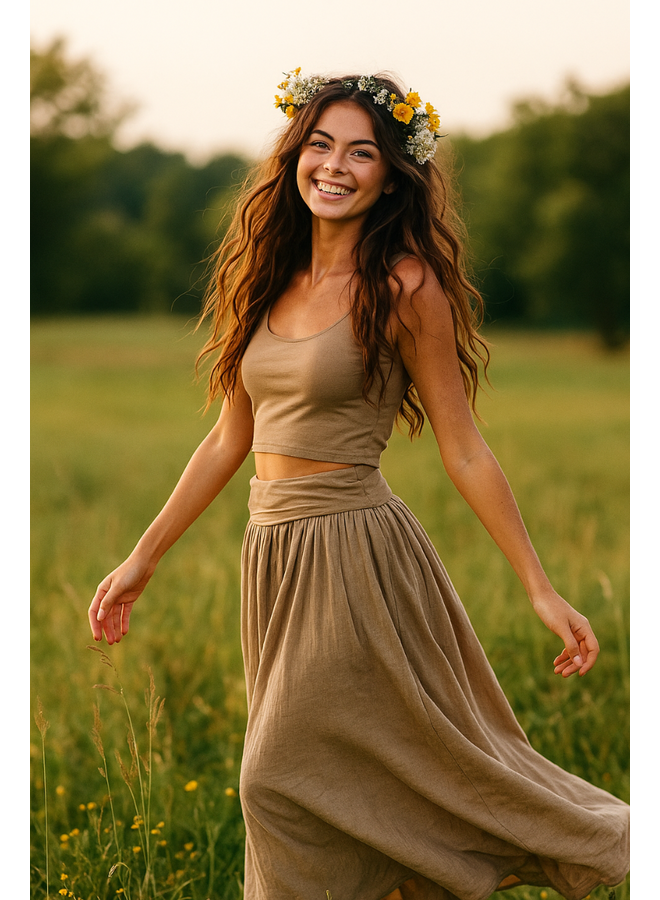 Bohemian Skirt in Taupe