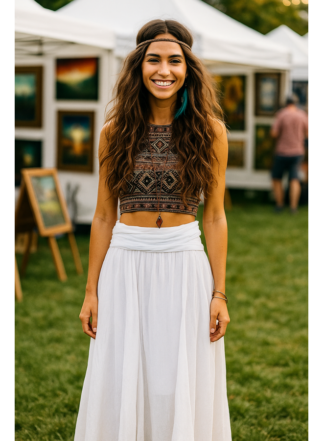 Bohemian Skirt in White