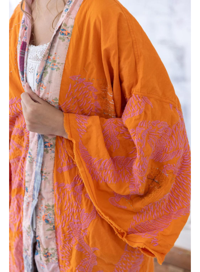 Magnolia Pearl Dharma Dragon Embroidered Kimono