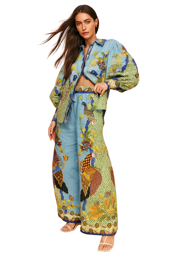 Floral Peacock Pant