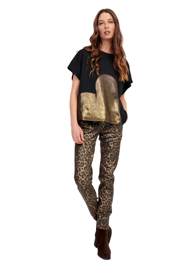 Alembika Animal Stretch Iconic Jeans In Brown Leopard