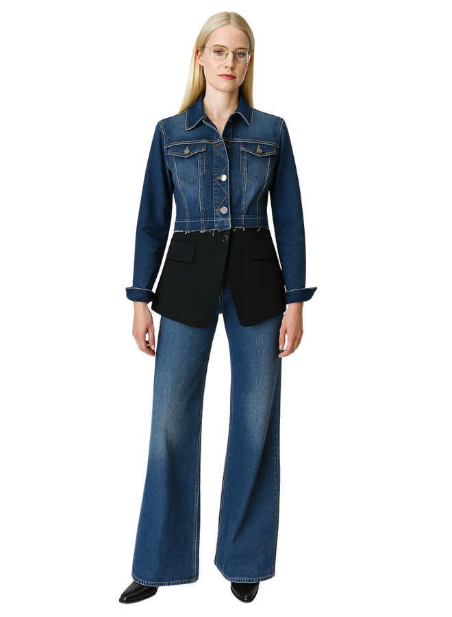 Renuar Suite And Denim Jacket in Dark Indigo