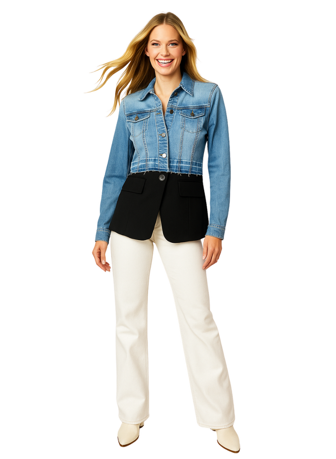 Renuar Suite And Denim Jacket in Blue Wash